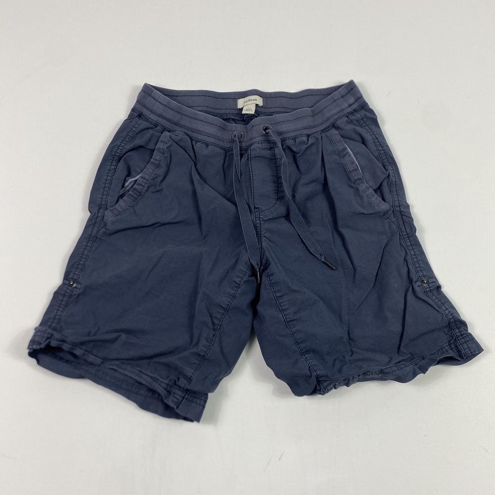 LL Bean Shorts Womens XS Blue Pull On Drawstring Elastic Waist Cotton Stretch